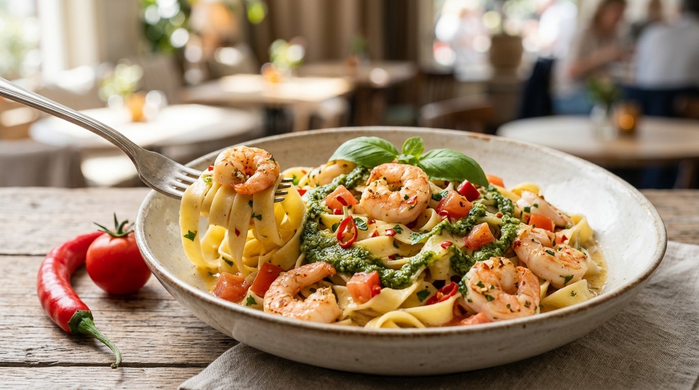 Tagliatelle met garnalen