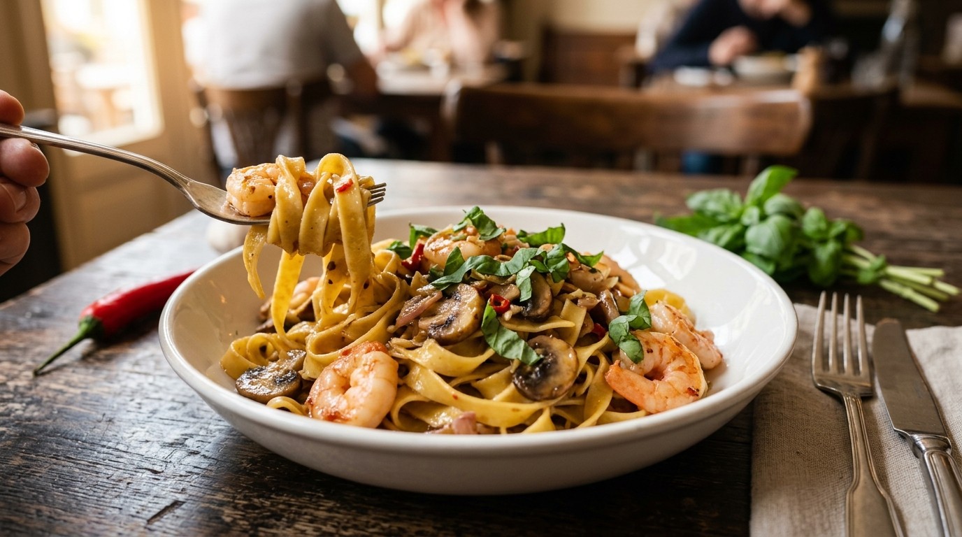 Tagliatelle met Garnalen
