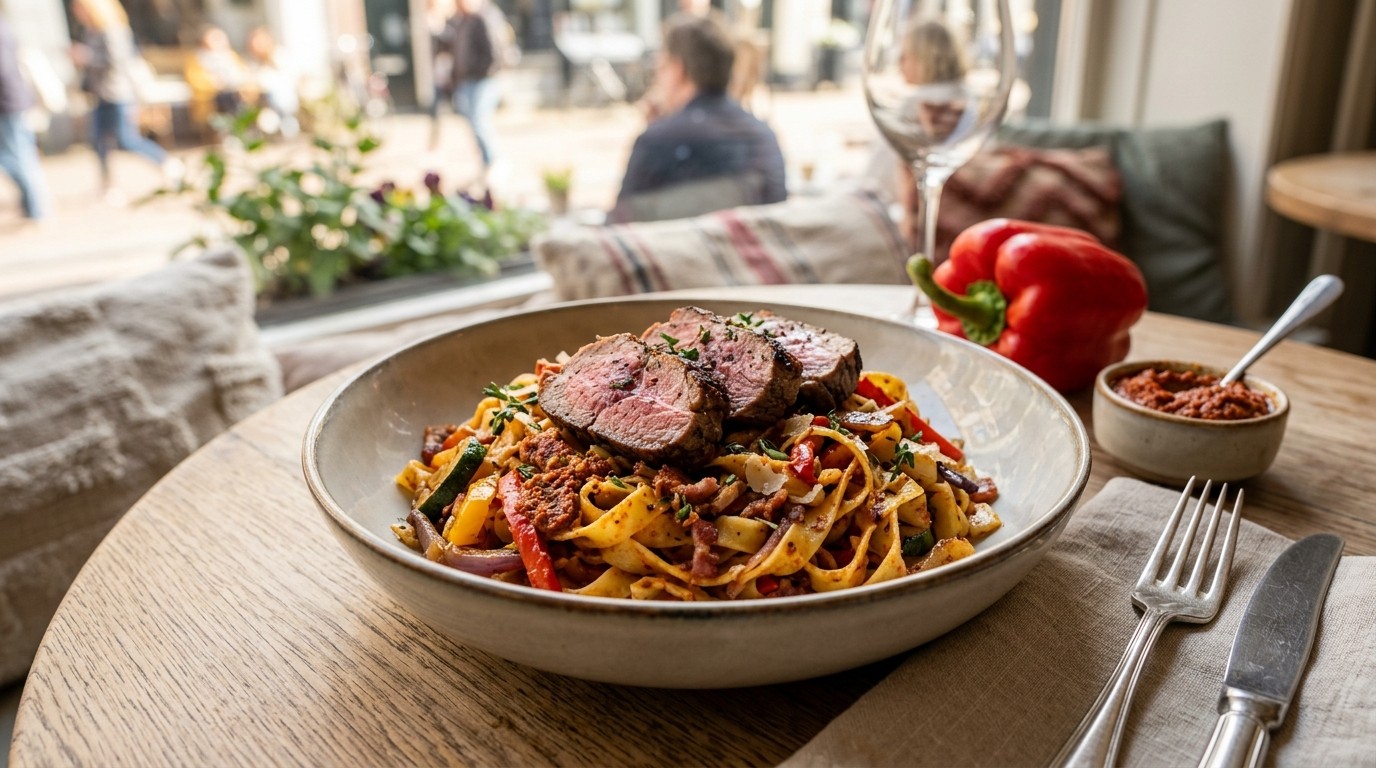 Tagliatelle met Lamsfilet