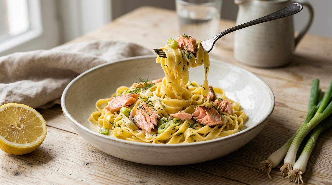Tagliatelle met zalm