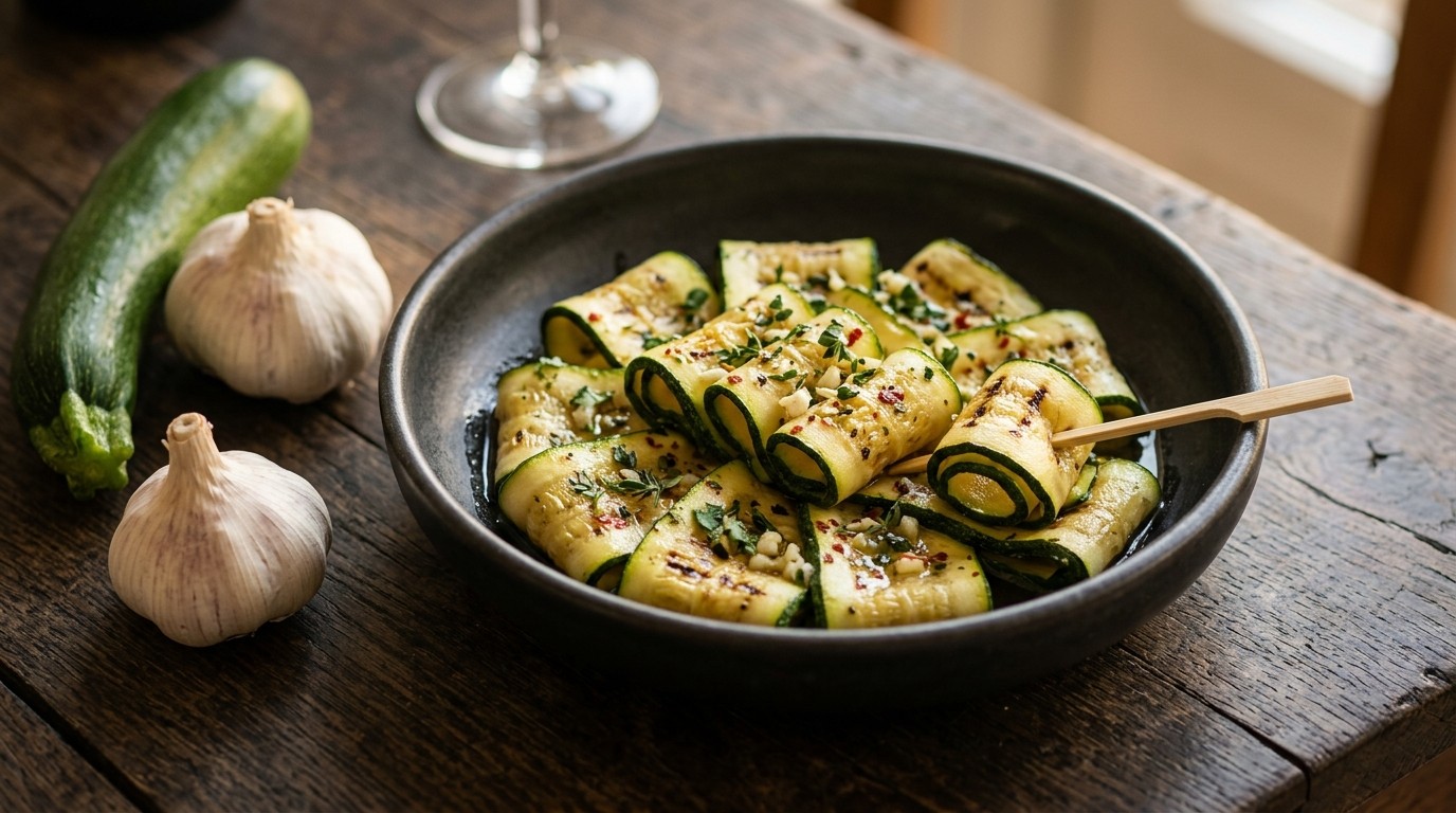 Tapas gemarineerde courgettes
