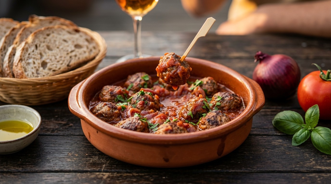 Tapasgehaktballetjes in Tomatensaus