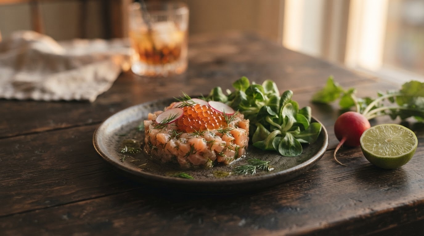 Tartaar van gerookte forel