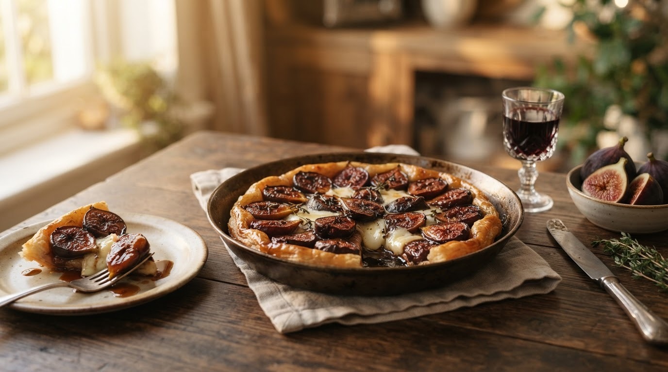 Tarte Tatin van vijgen, port en geitenkaas