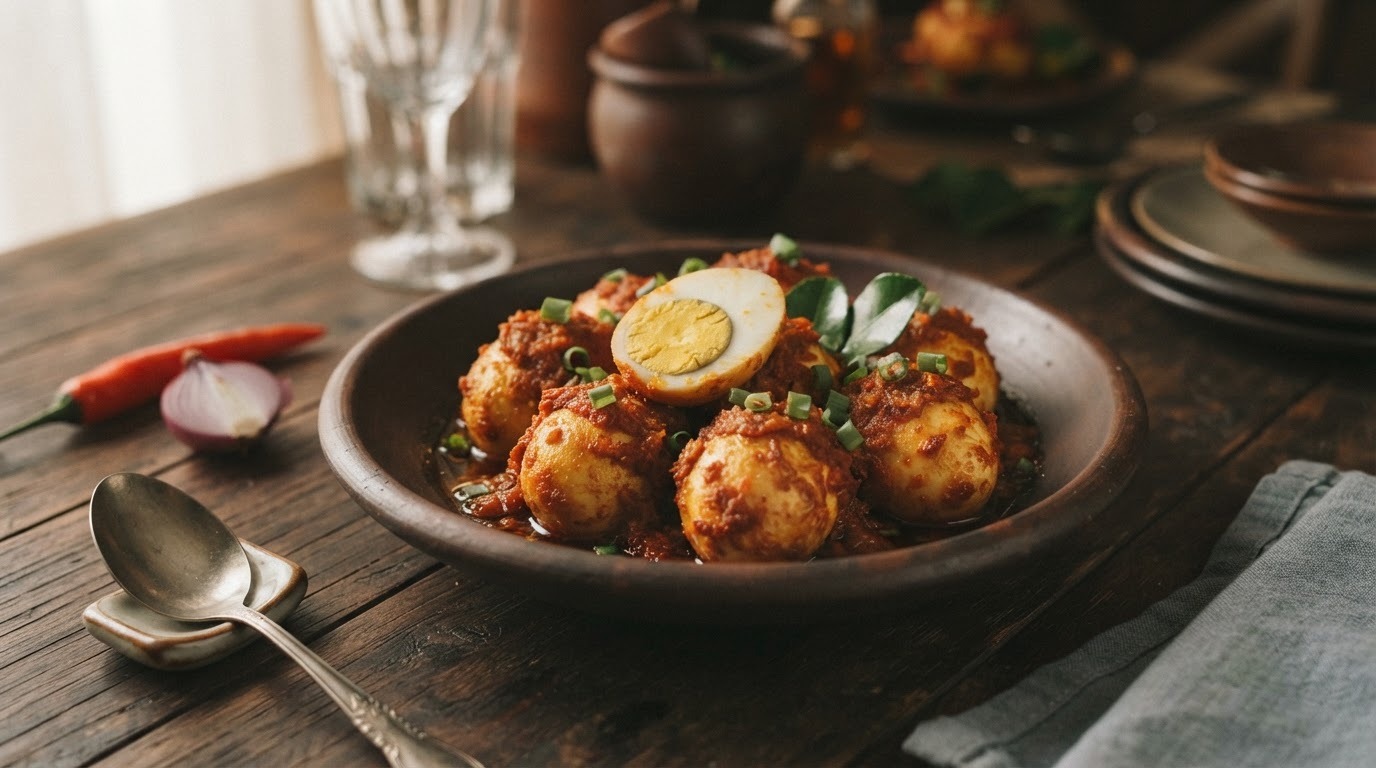 Telor balado (eieren in pittige saus)