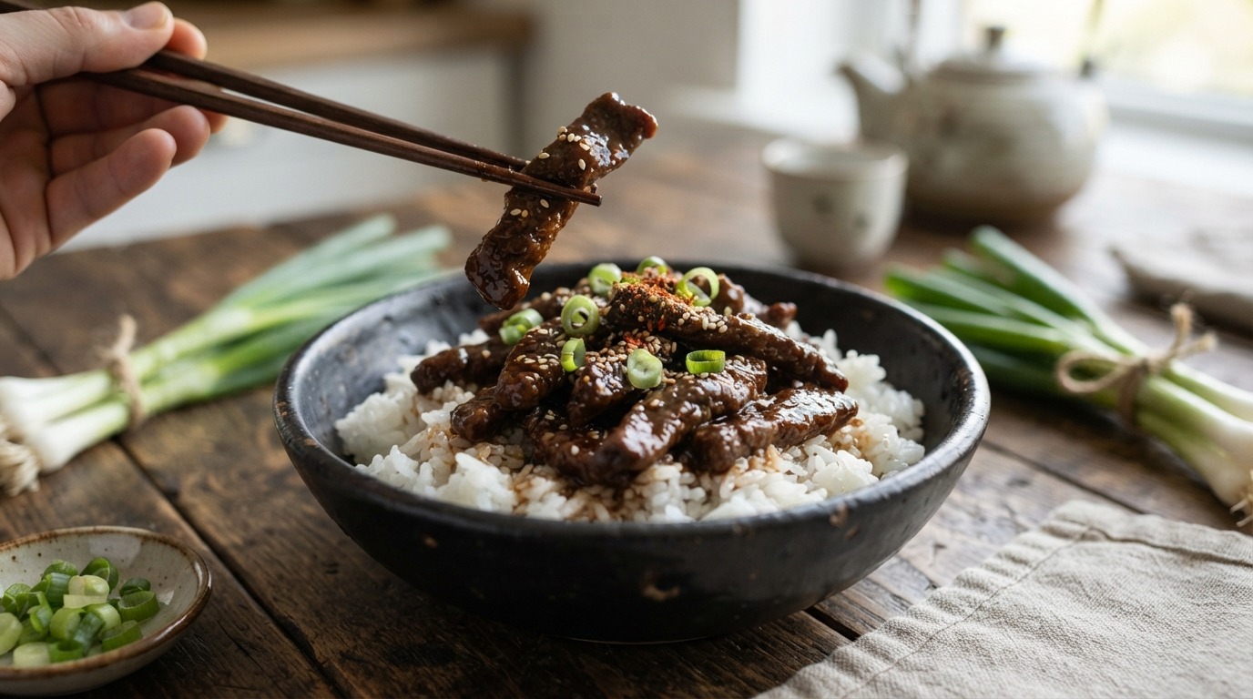 Teriyaki met rundvleesreepjes