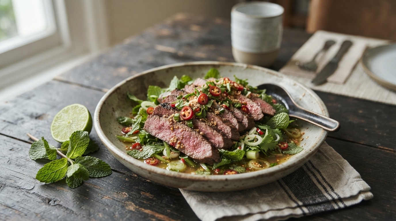 Thaise biefstuksalade