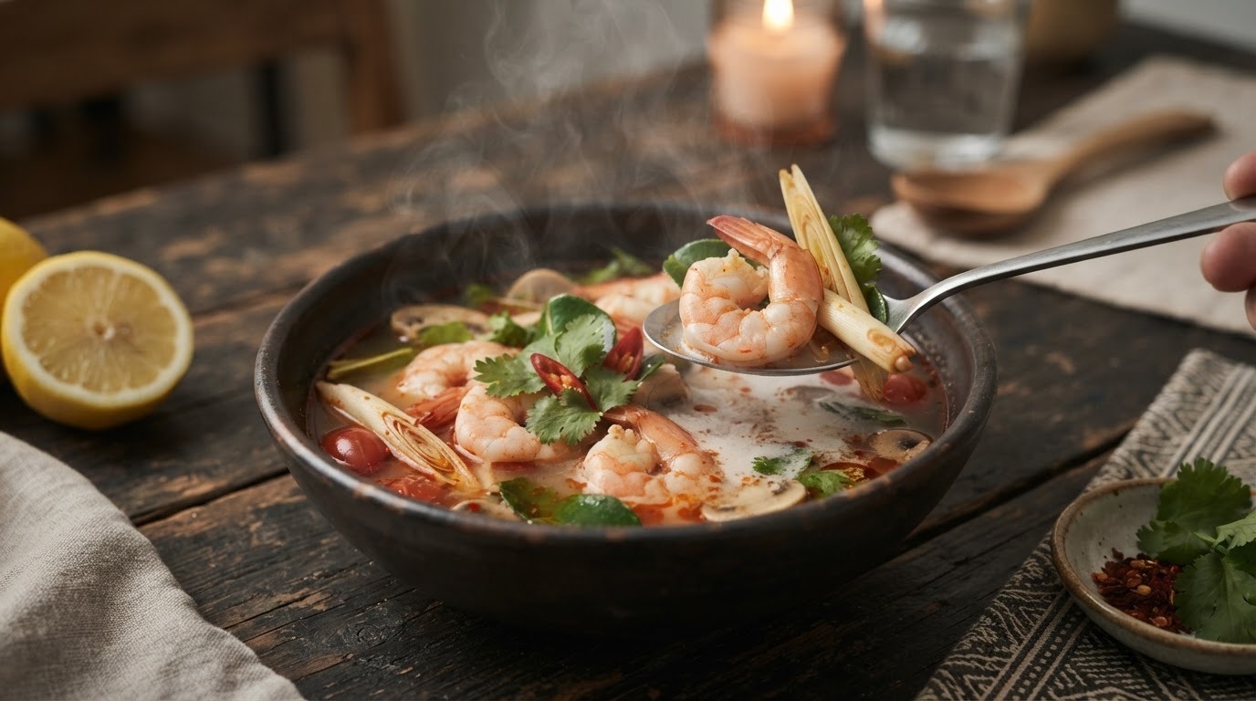 Thaise garnalensoep, tom yam kung