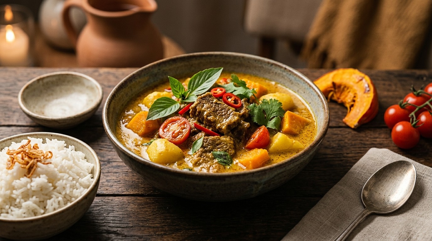 Thaise gele curry met rundvlees