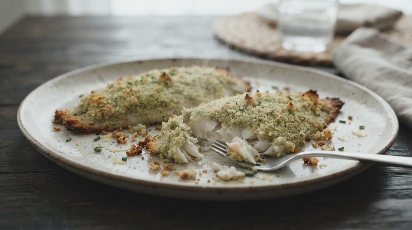 Tilapia uit de oven met wasabikorst
