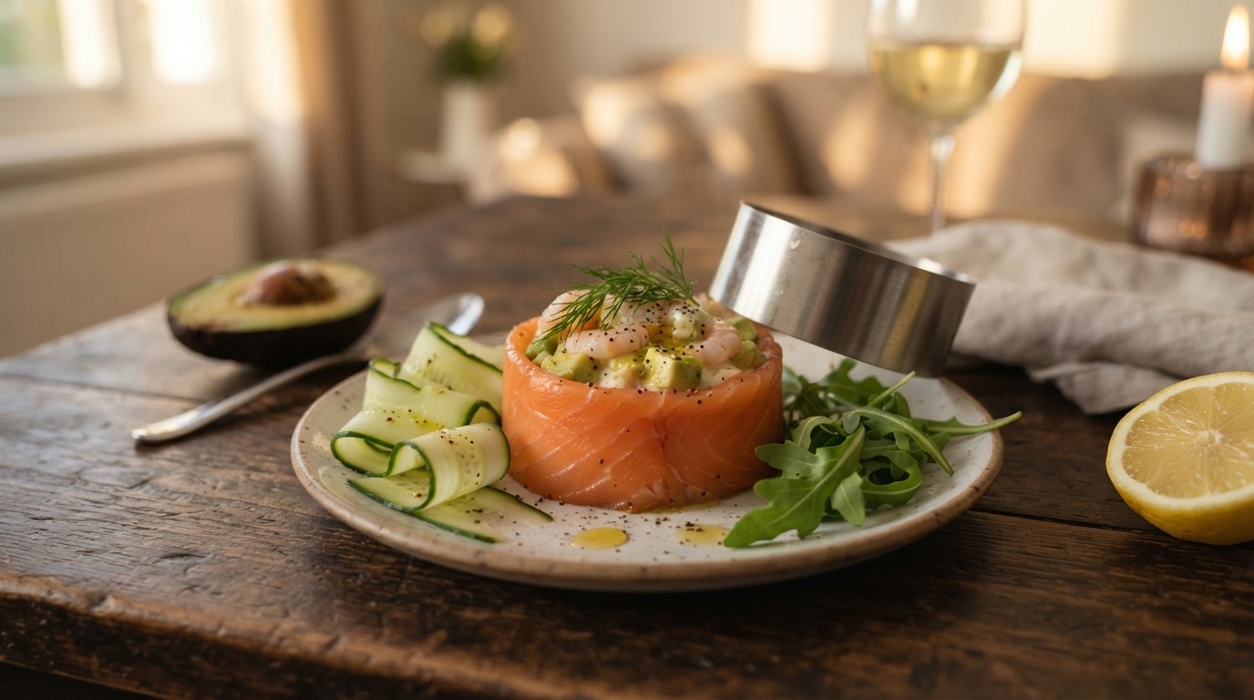 Timbaaltje van gerookte zalm