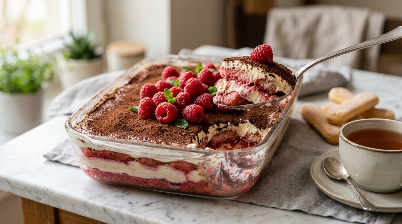 Tiramisu met frambozen
