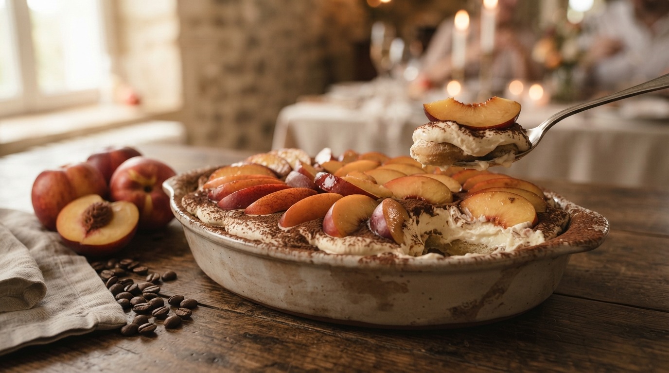 Tiramisu met nectarines