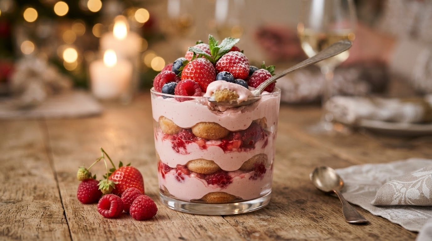 Tiramisu met rode vruchten