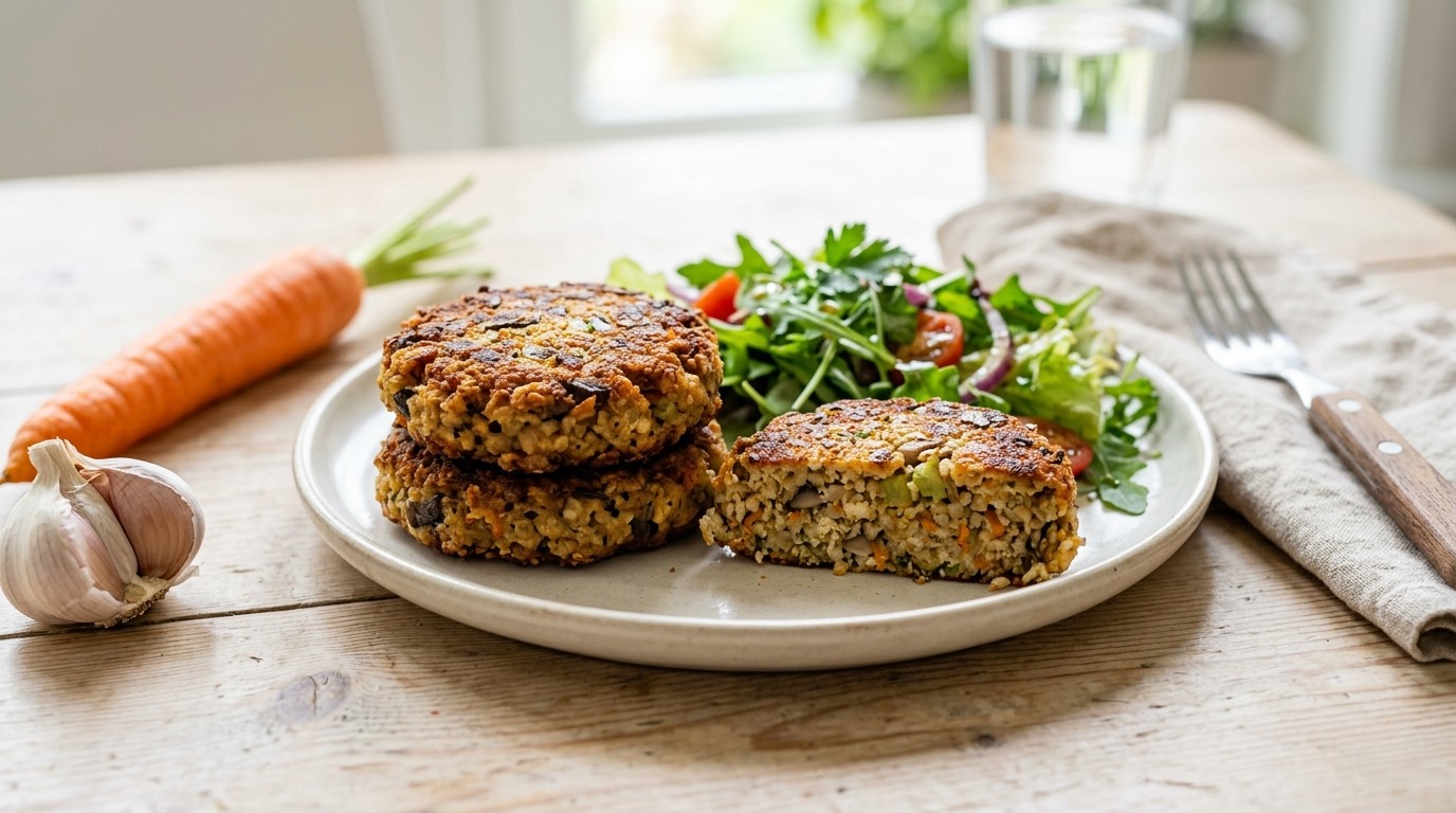 Tofu-Bulgur-burgers of Ovenschotel