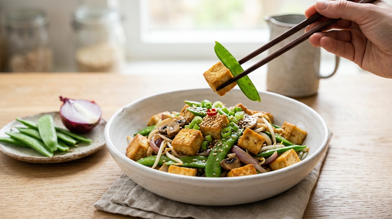 Tofu met peultjes