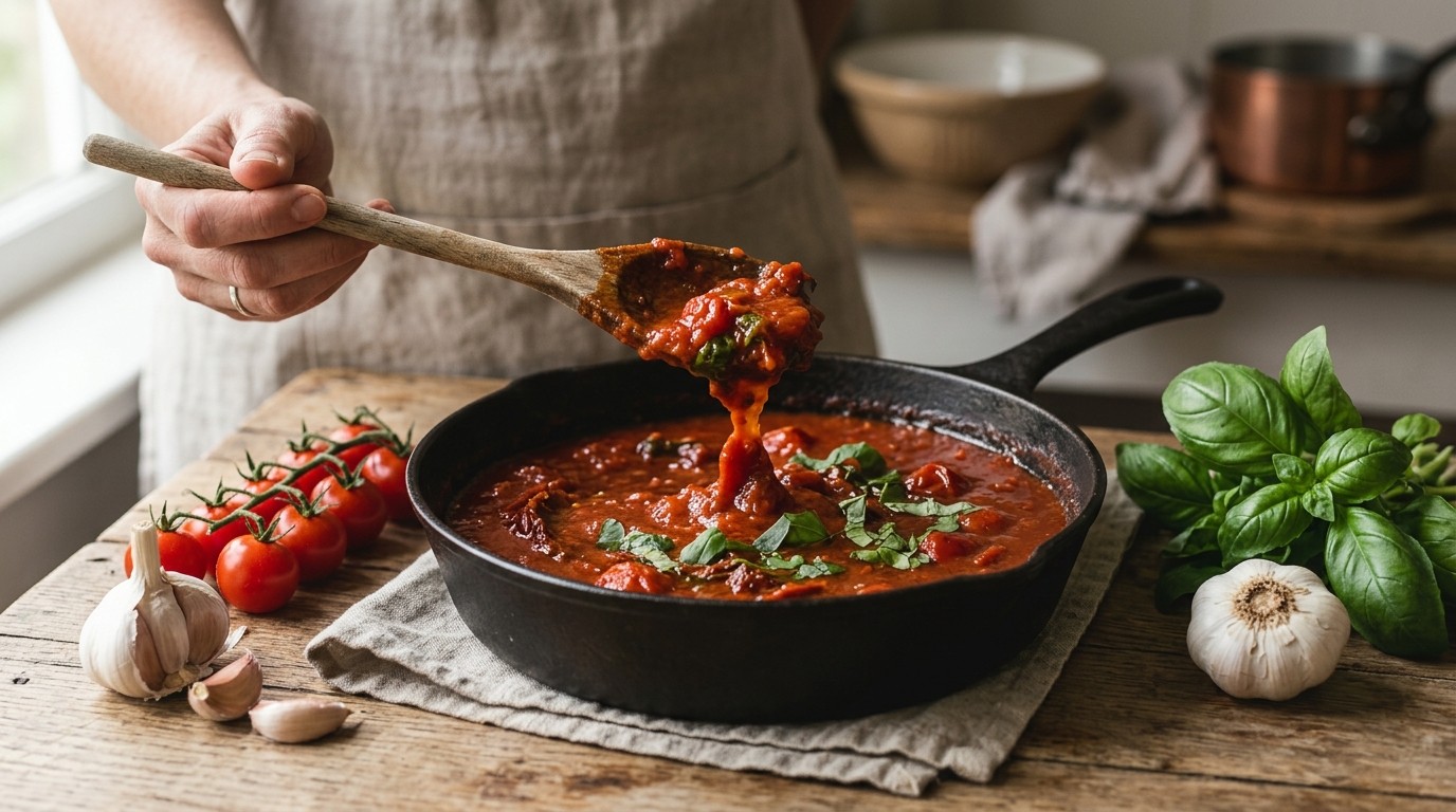 Tomaten-basilicumsaus