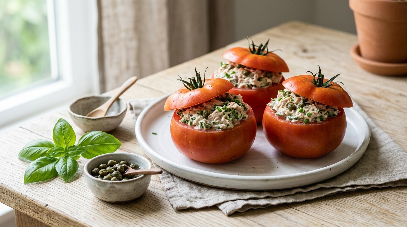 Tomaten gevuld met tonijn
