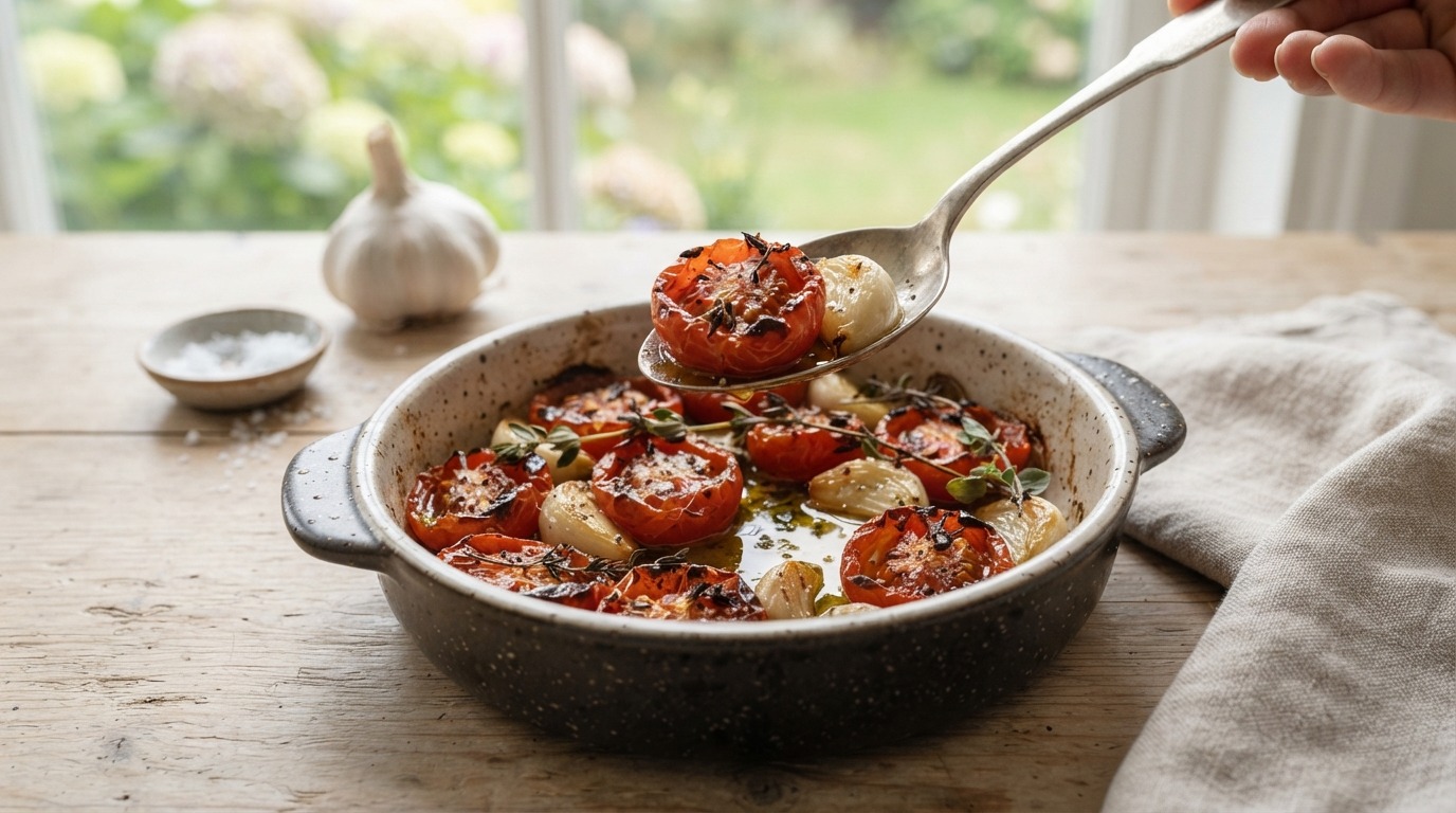 Tomaten met knoflook uit de oven