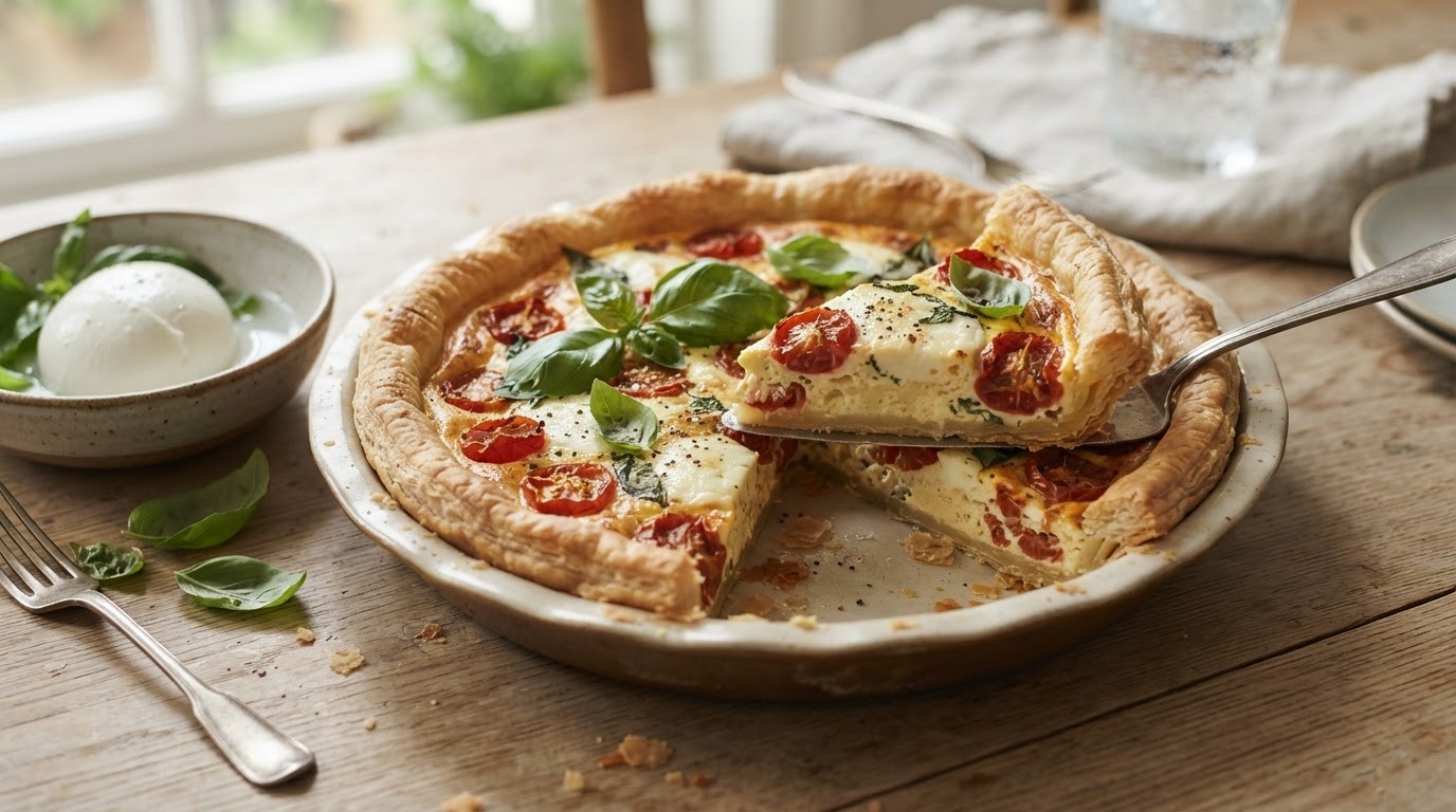 Tomaten-mozarella quiche