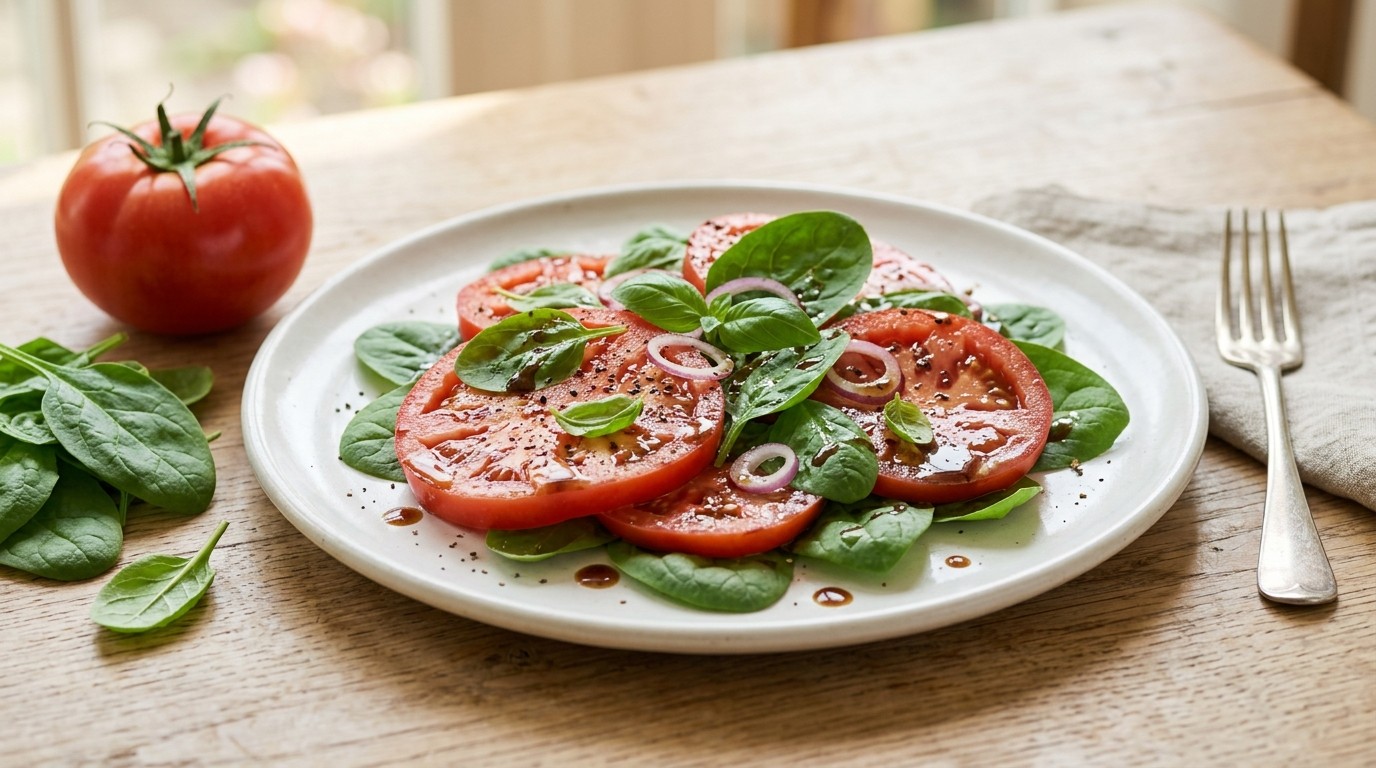 Tomaten-spinaziesalade
