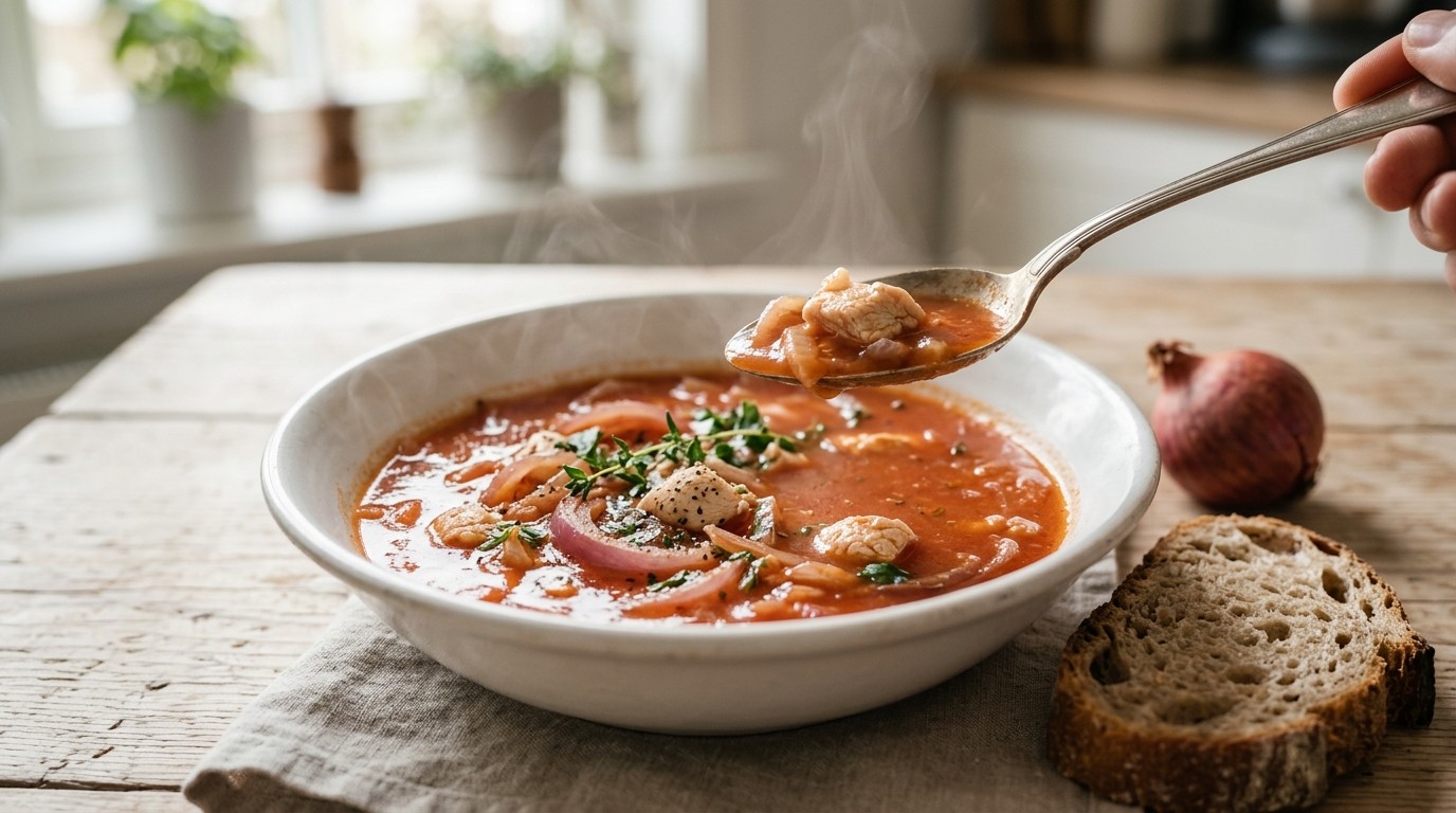 Tomaten/uien/kippensoep