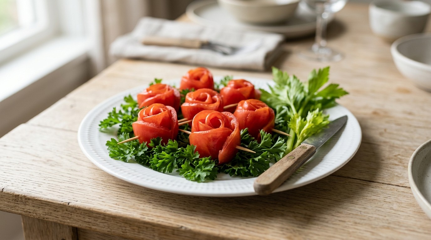 Tomatenroosjes (garnering)