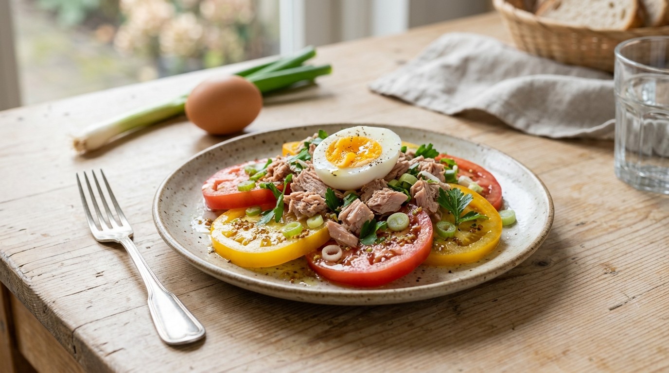 Tomatensalade met Tonijn Voor 1 Persoon