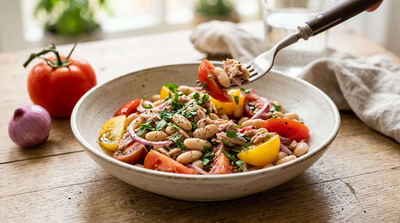 Tomatensalade met Witte Bonen en Tonijn