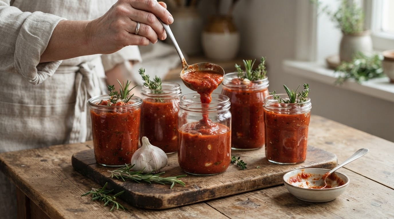 Tomatensaus voor de voorraad