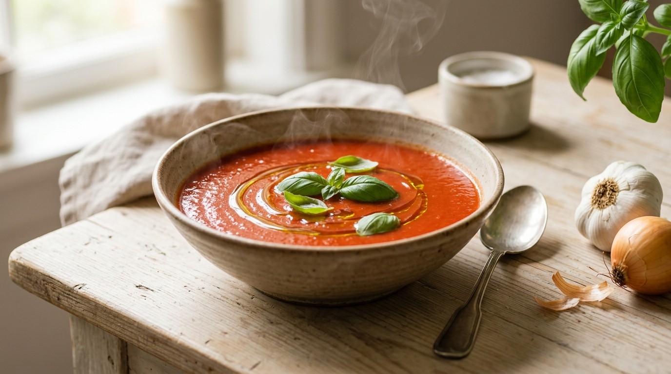 Tomatensoep met basilicum