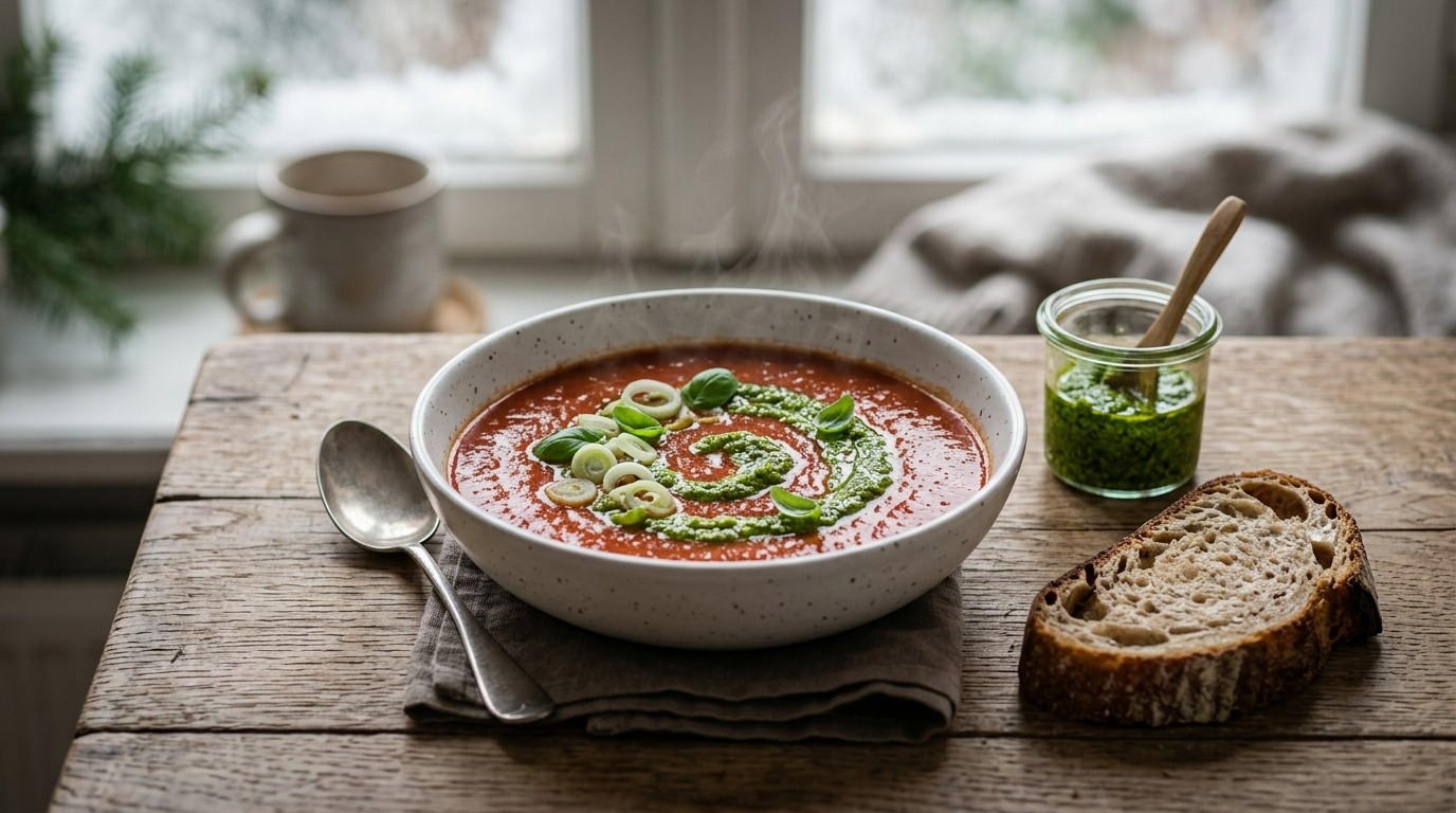 Tomatensoep met bosuitjes