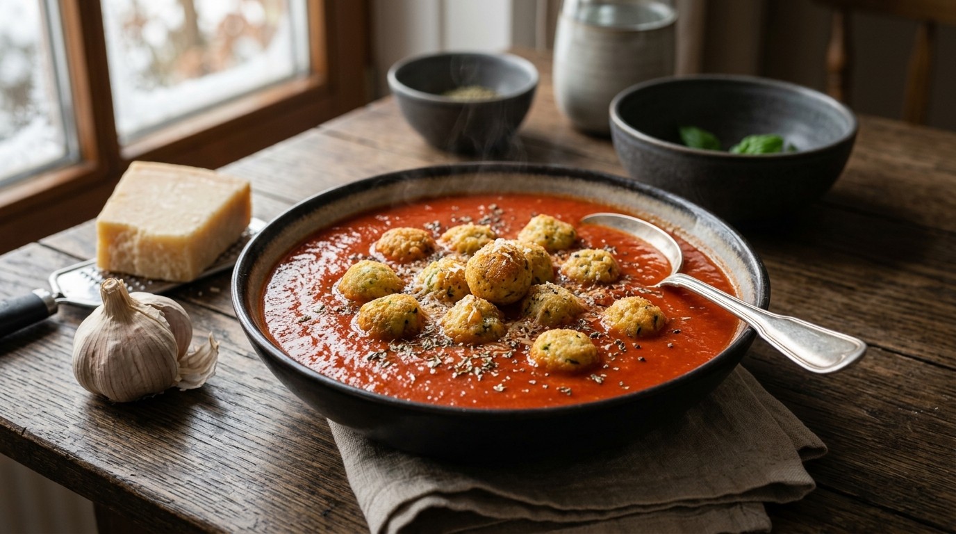 Tomatensoep met Courgetteballetjes