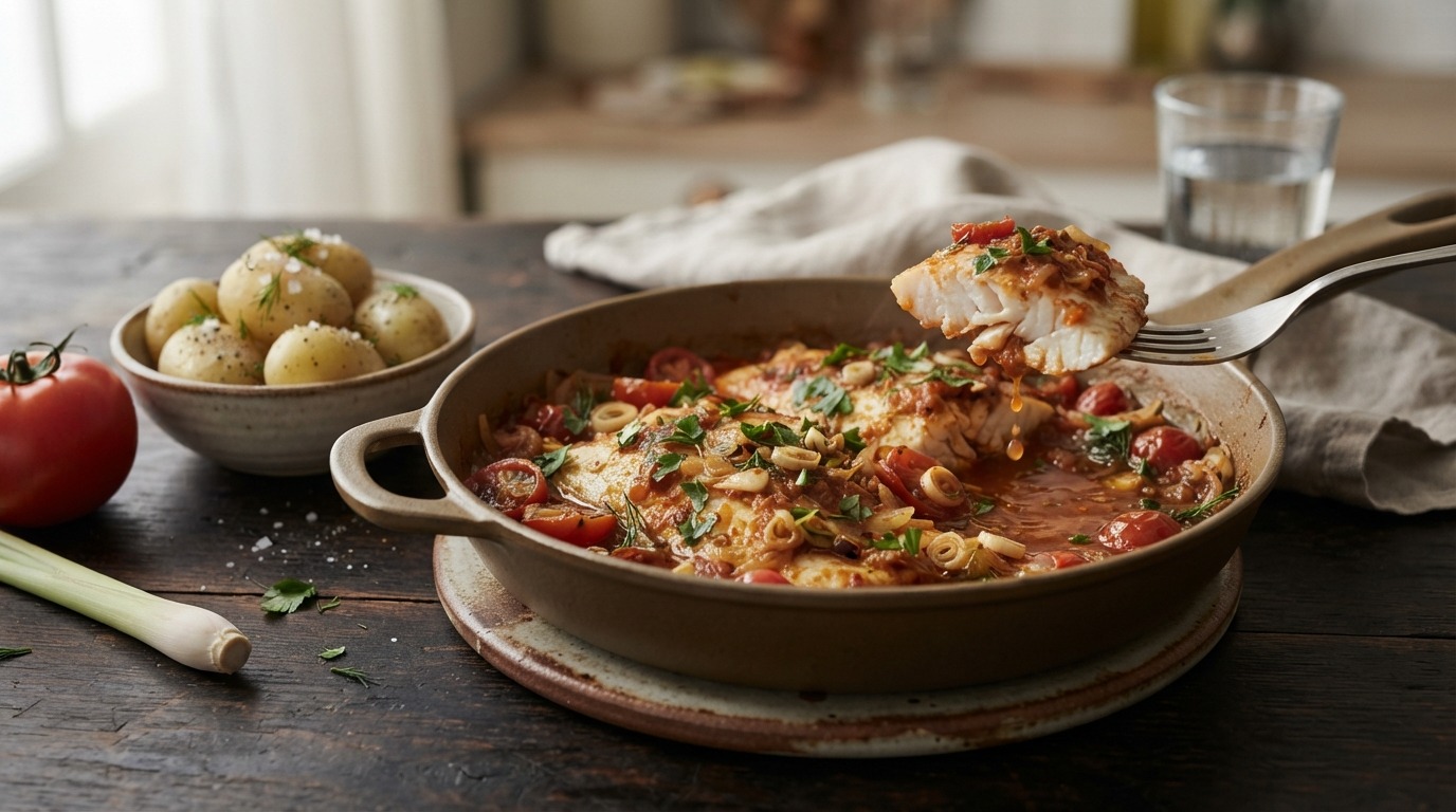 Tongfilet in tomaten mix