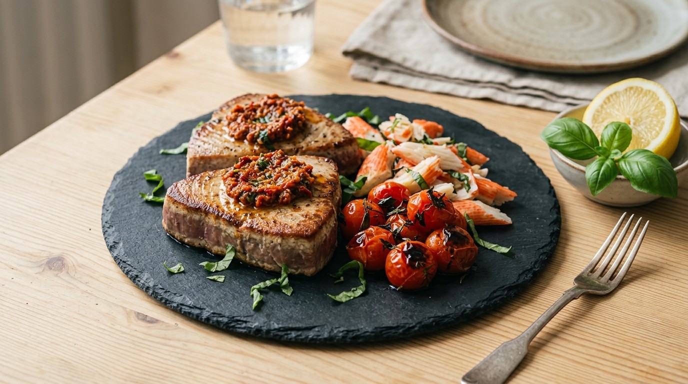 Tonijn met tomatenpesto