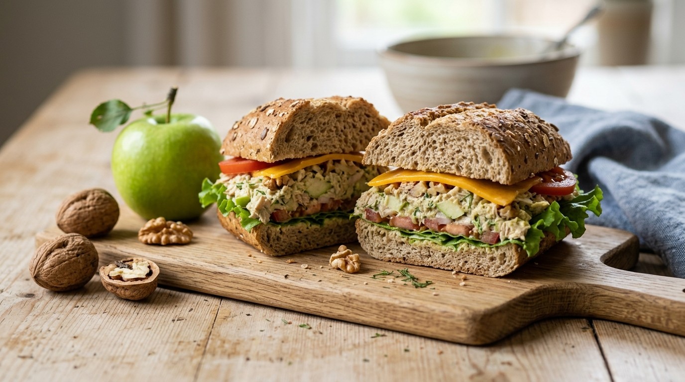 Tonijn- waldorfsalade sandwich