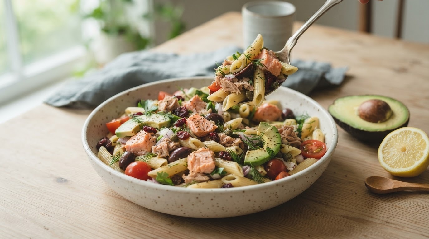 Tonijn/wilde zalm pastasalade