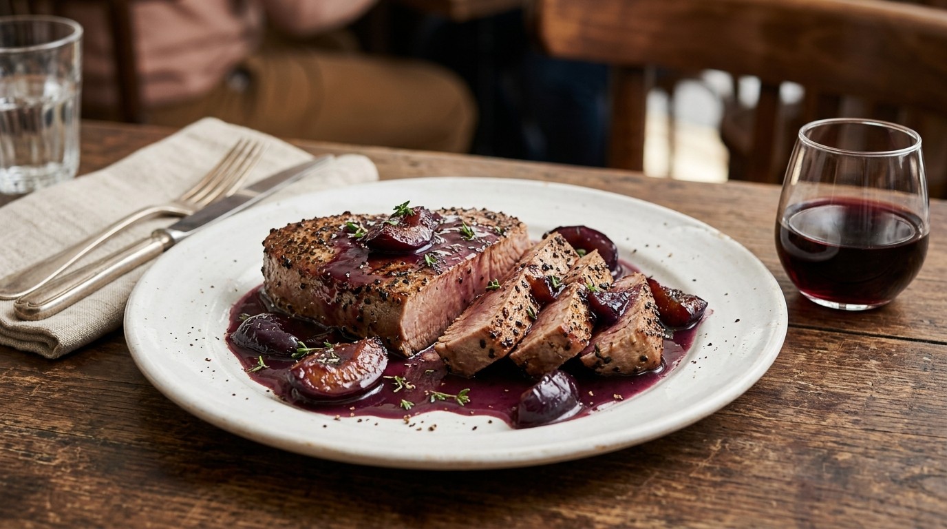 Tonijnsteak met Pruimensaus