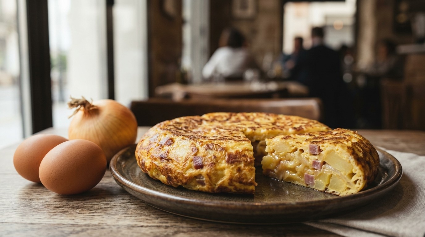 Tortilla met Aardappel, ham en ei