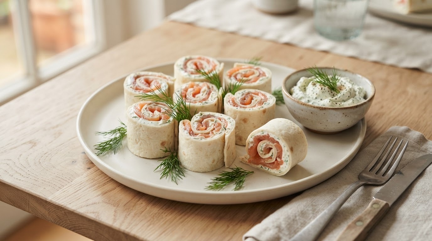 Tortilla rol gerookte zalm