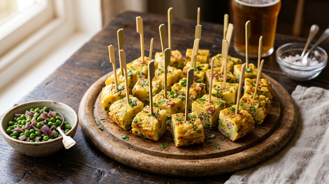 Tortillablokjes met Erwten en Spek