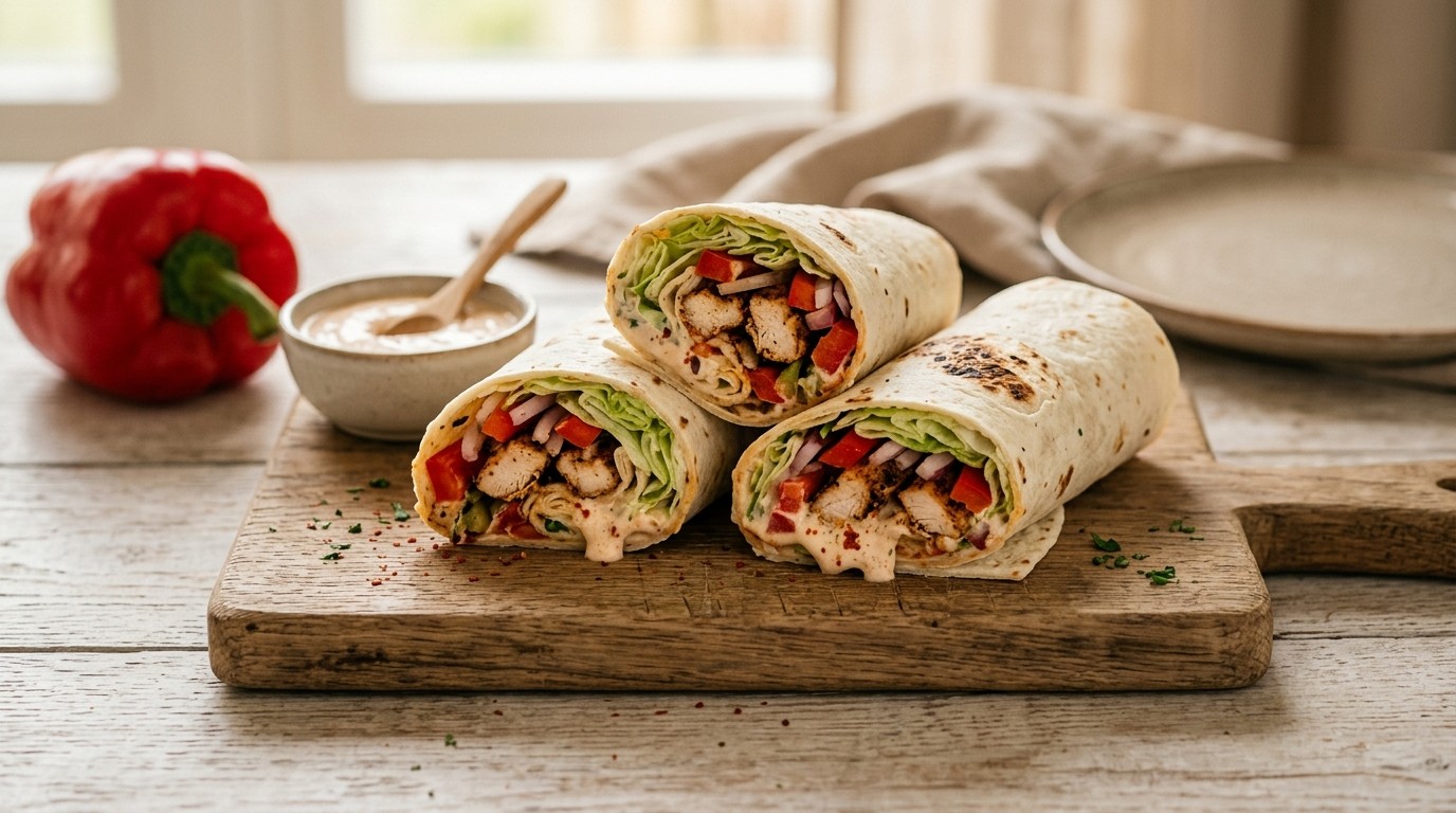 Tortillawraps met kip en sla
