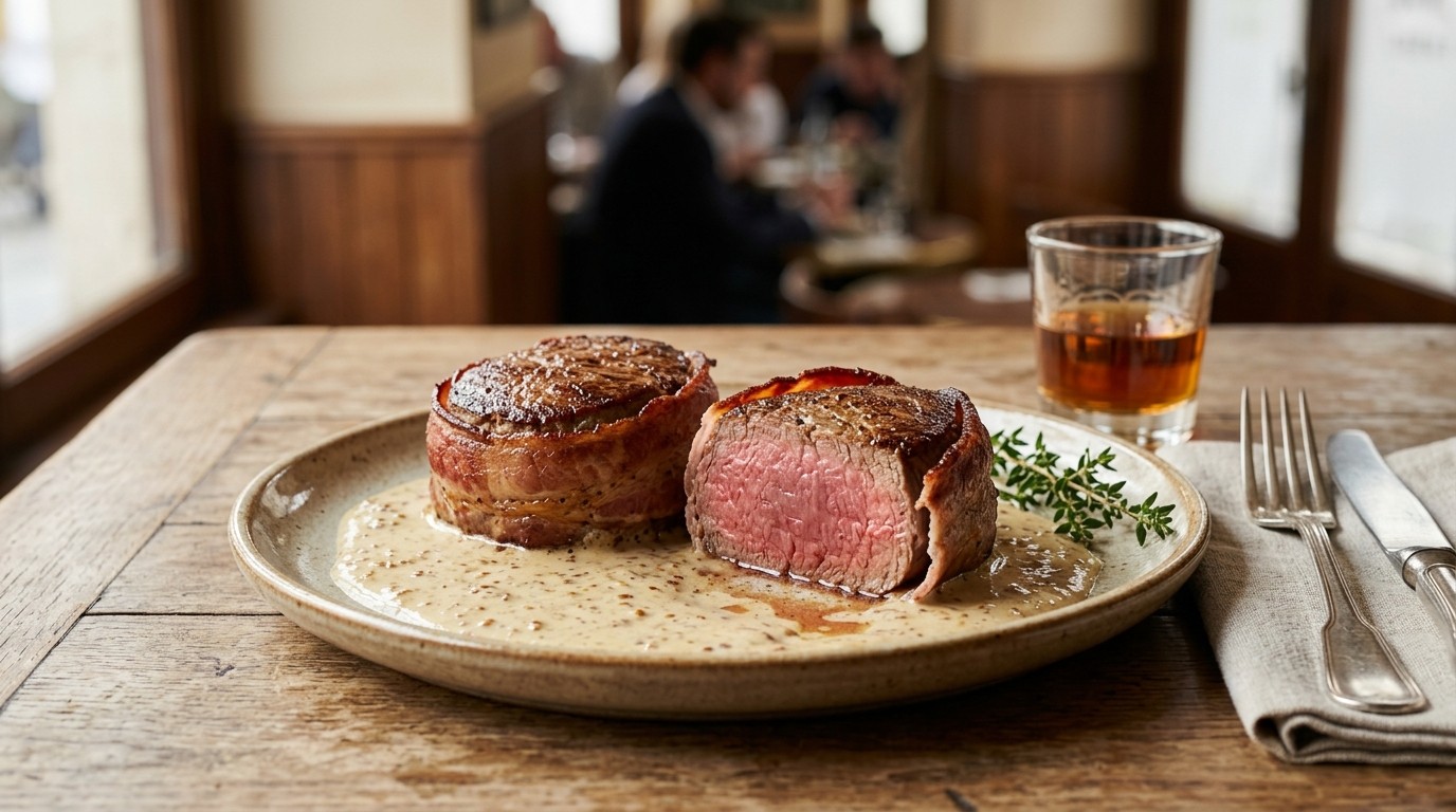 Tournedos met Mosterdroom