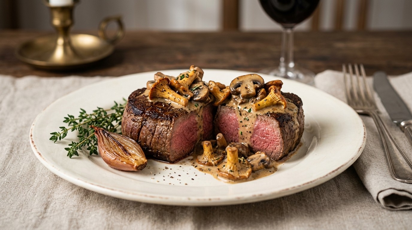 Tournedos met paddestoelen