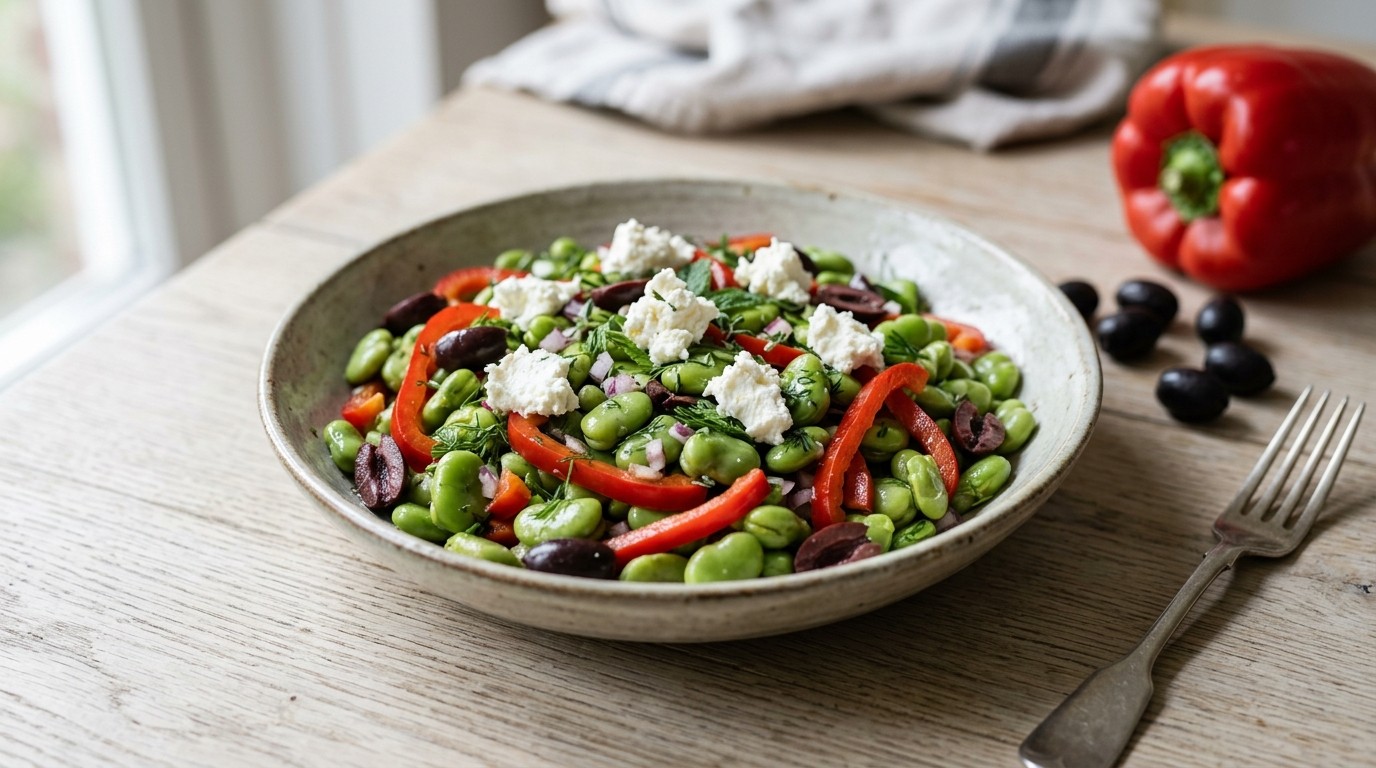 Tuinbonen Salade met Geitenkaas