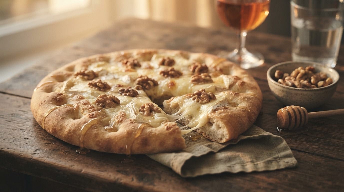 Turks brood met brie en honing uit de oven