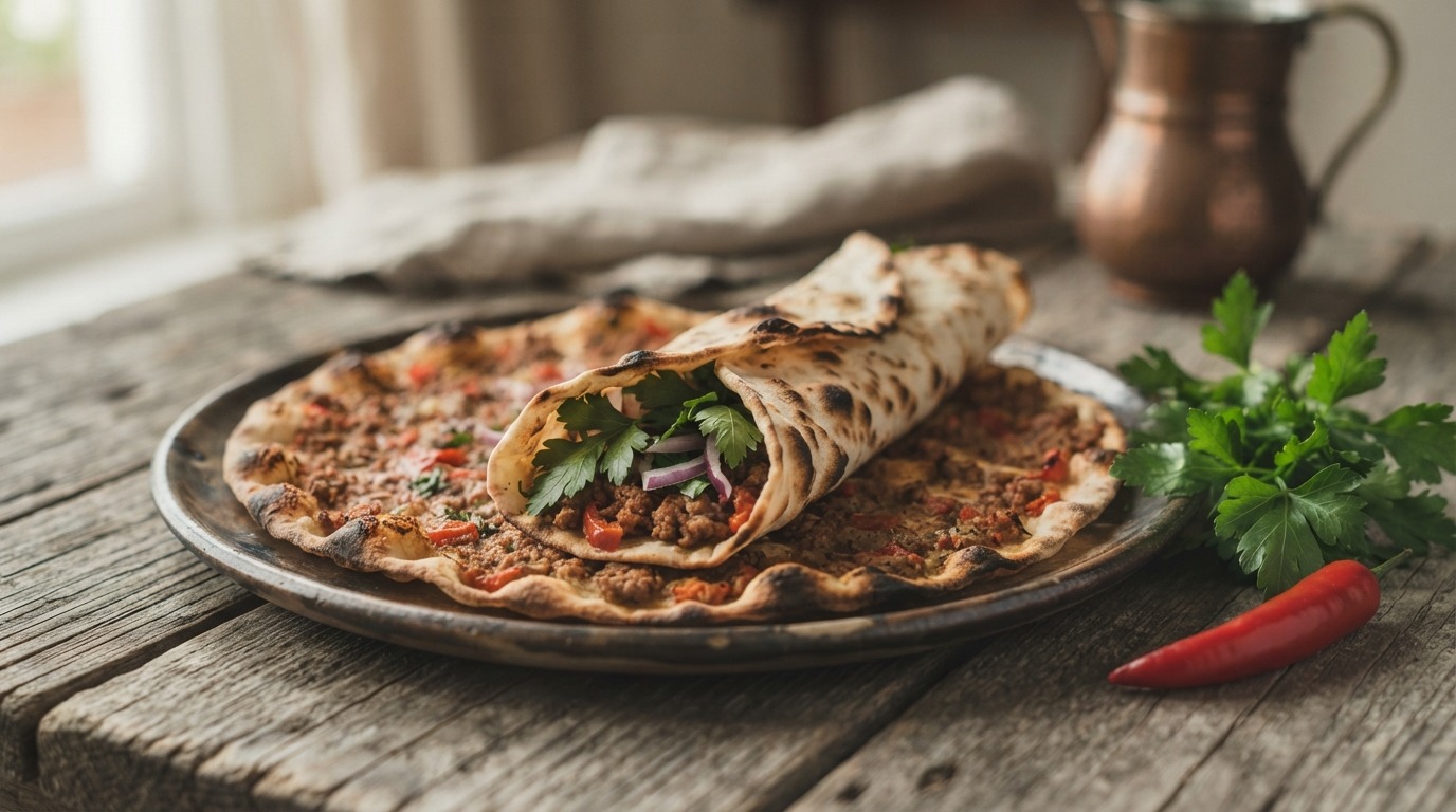 Turkse pizza (Lahmacun)