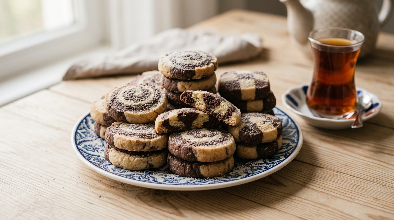 Turkse, tweekleurige koekjes