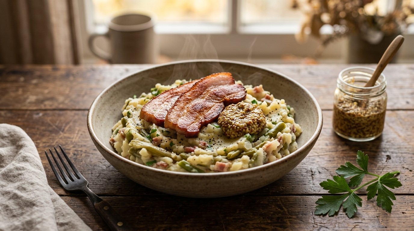 Twee Bonenstamppot met Bacon
