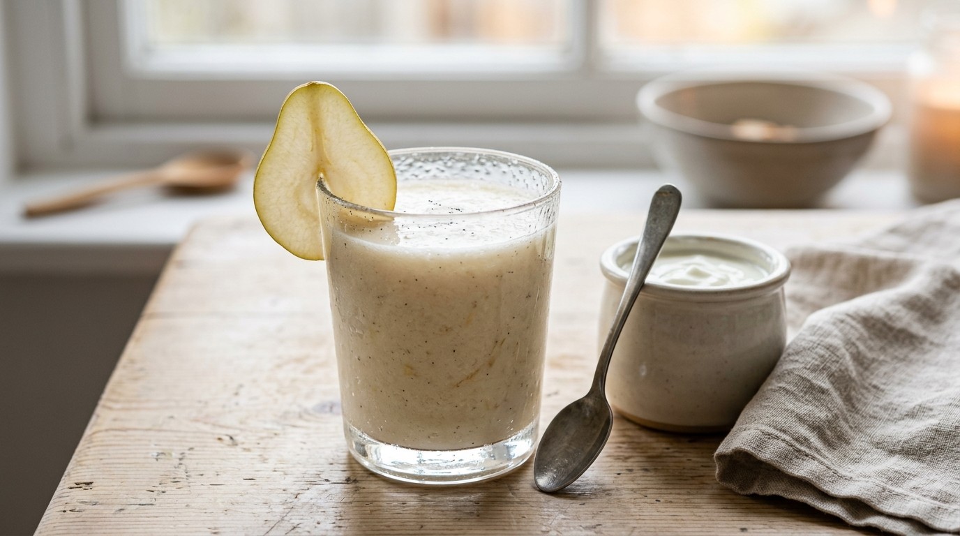 Vanille-peersmoothie met Gember